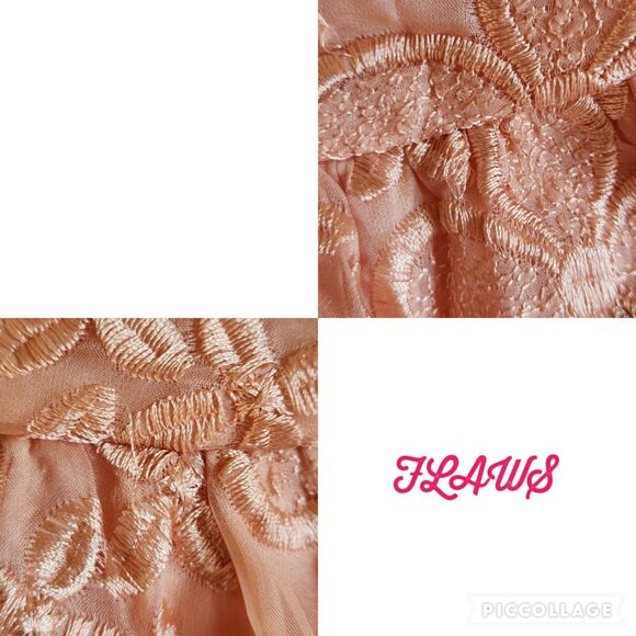 Ya Los Angeles Pink Floral Embroidered Fit & Flare Mini Dress Sz L - Picture 8 of 11